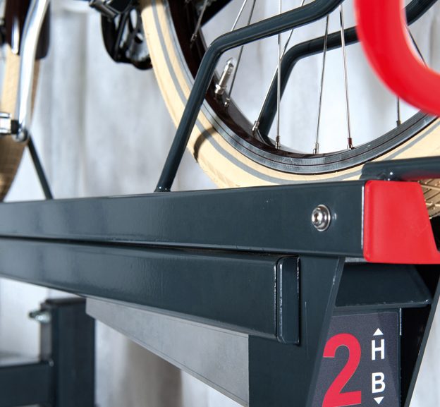 racks double-étage Optima installé dans les parkings vélos de LPA