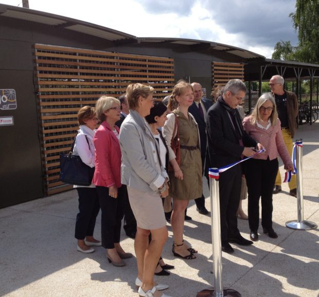 inauguration des abris vélos collectifs ALTAO Spacio de FONTAINEBLEAU