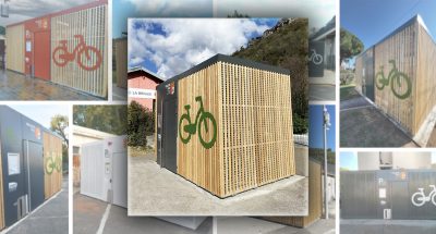 différentes consignes vélos Abri Cigogne® dans les gares de la Région Sud