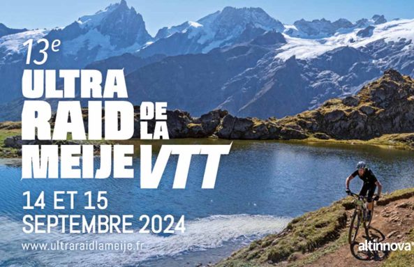 VTT sur un chemin de montagne de l"Ultra Raid de La Meije Altinnova