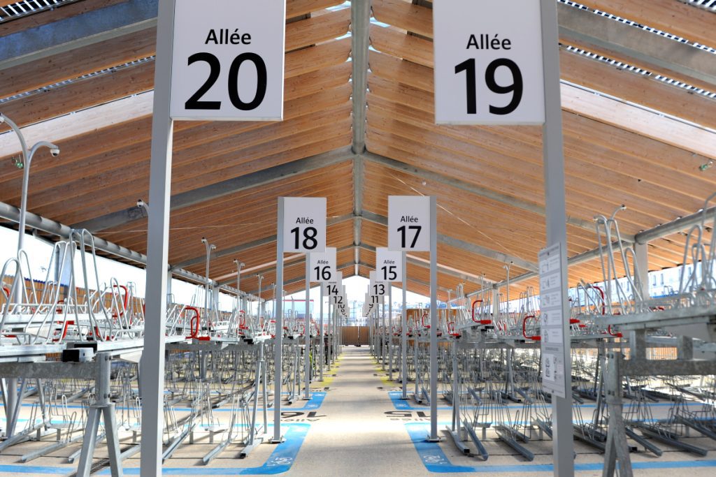 Vue intérieure de l'intérieur de la Halle à Vélos juste inaugurée