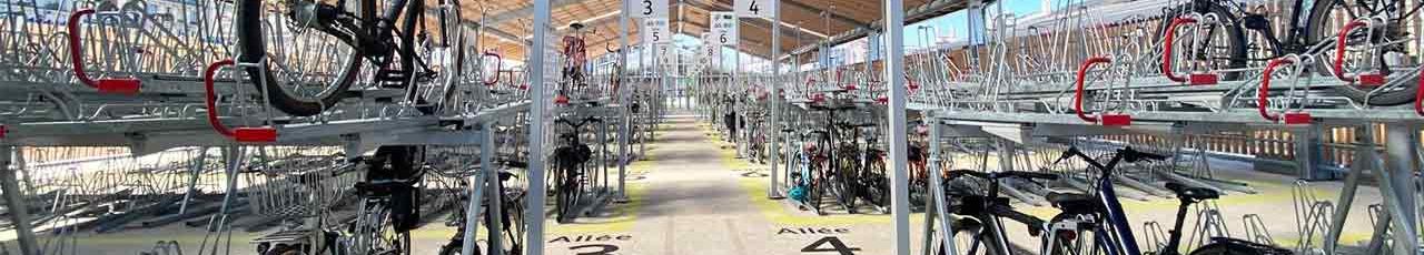 Halle à vélos installé par Altinnova en Gare du Nord à Paris