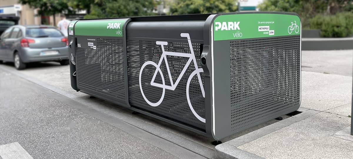 box vélo sécurisé ALTAO Pod de Métropole de Lyon installé en ville