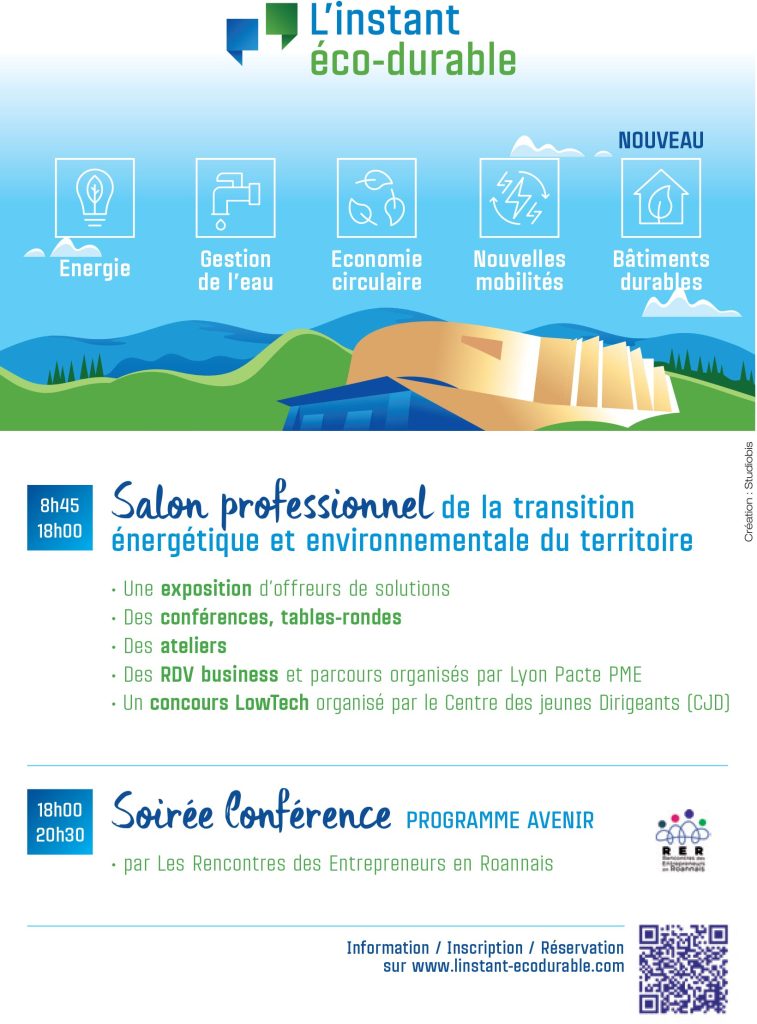 affiche avec le programme de l'événement professionnel : L'Instant Eco Durable 2025 où Altinnova sera présente à Roanne